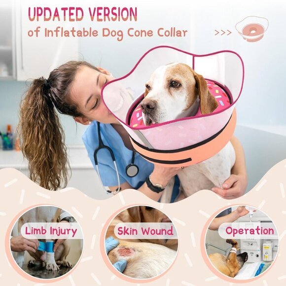 Inflatable Dog Cone Collar to Stop Licking, After Surgery. - Picture 2 of 7